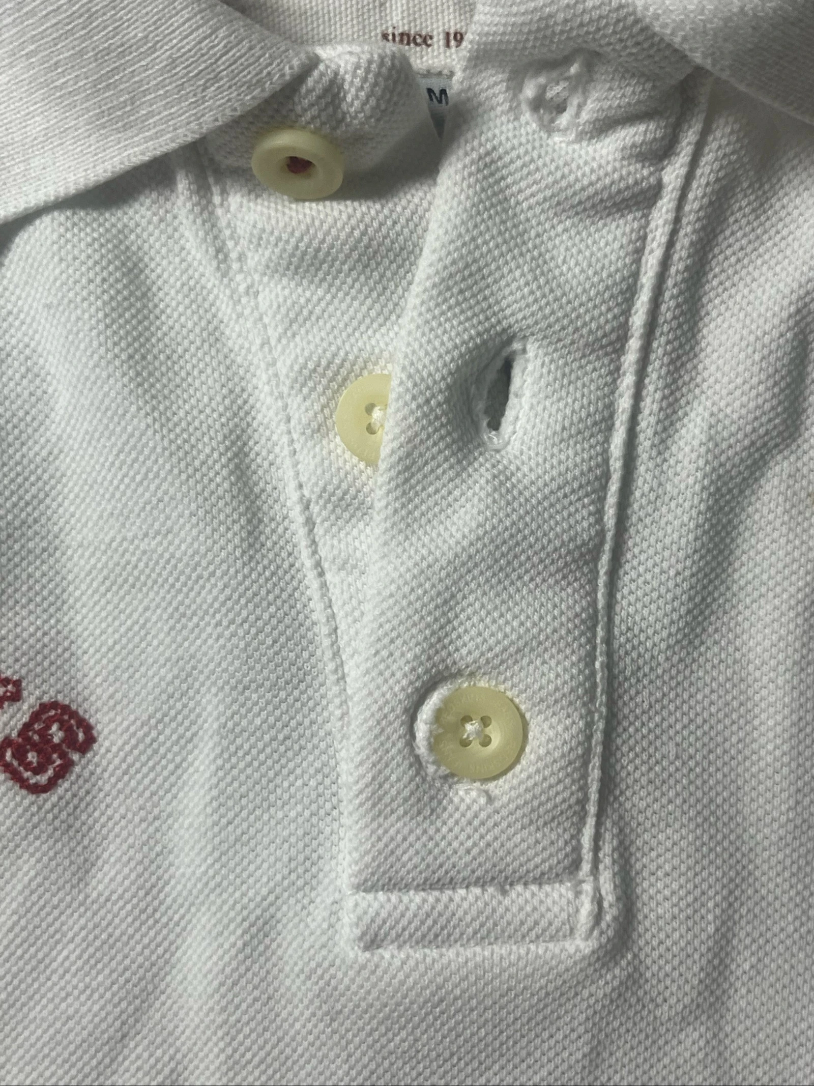 Vintage American preppy style embroidered Speedway College white polo - Redskins 84 Club - Size M/L - very good condition – photo 3